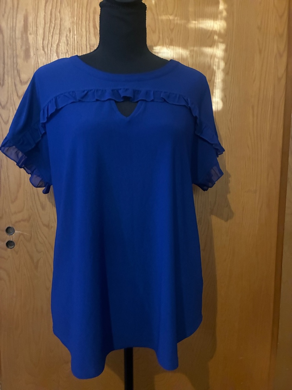 💙SALE💙BUNDLE & SAVE💙Love Scarlett Royal Blue Ruffle Keyhole Blouse